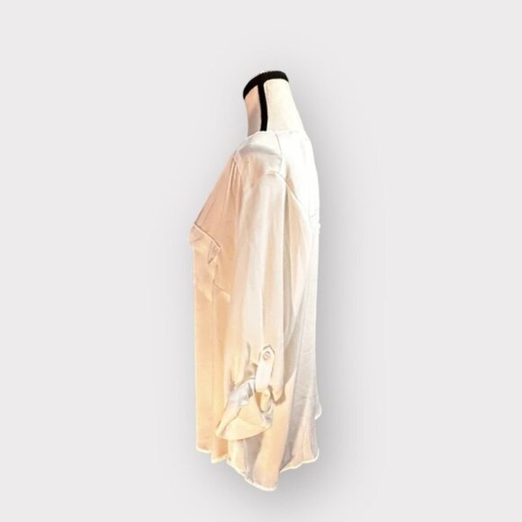 Women’s Torrid 1 Harper White Georgette Pullover 3/4 Sleeve Blouse 1X 1XL - Picture 8 of 12